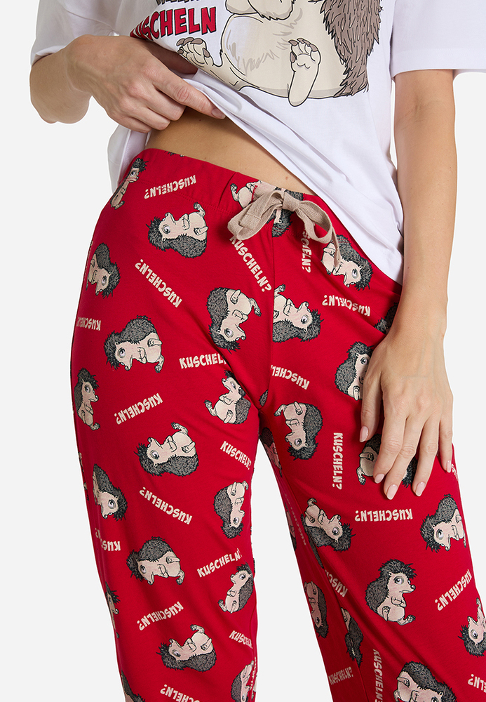 Pyjama-Hose mit Igel-Motiv