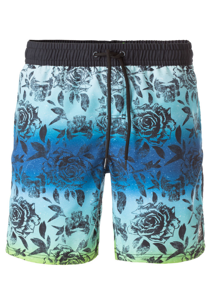 Bermuda-Shorts mit All-Over Rosen-Muster