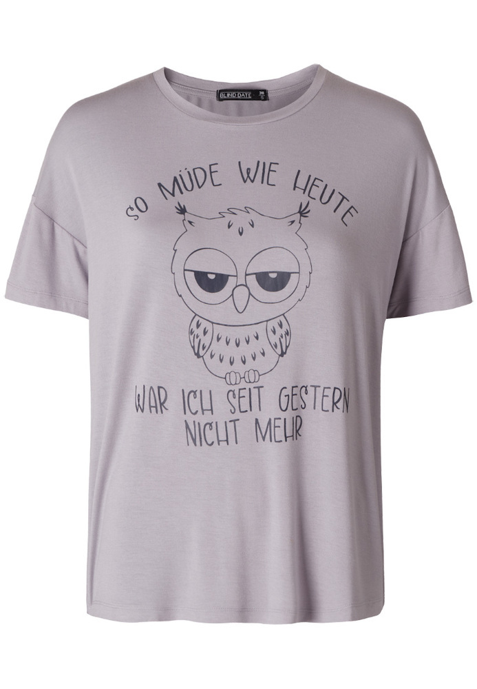 Pyjama-Top mit Eulen-Motiv