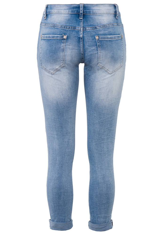 Jeans mit Blumen-Stickerei
