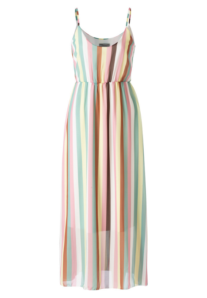 Maxikleid mit All-Over Streifen-Muster