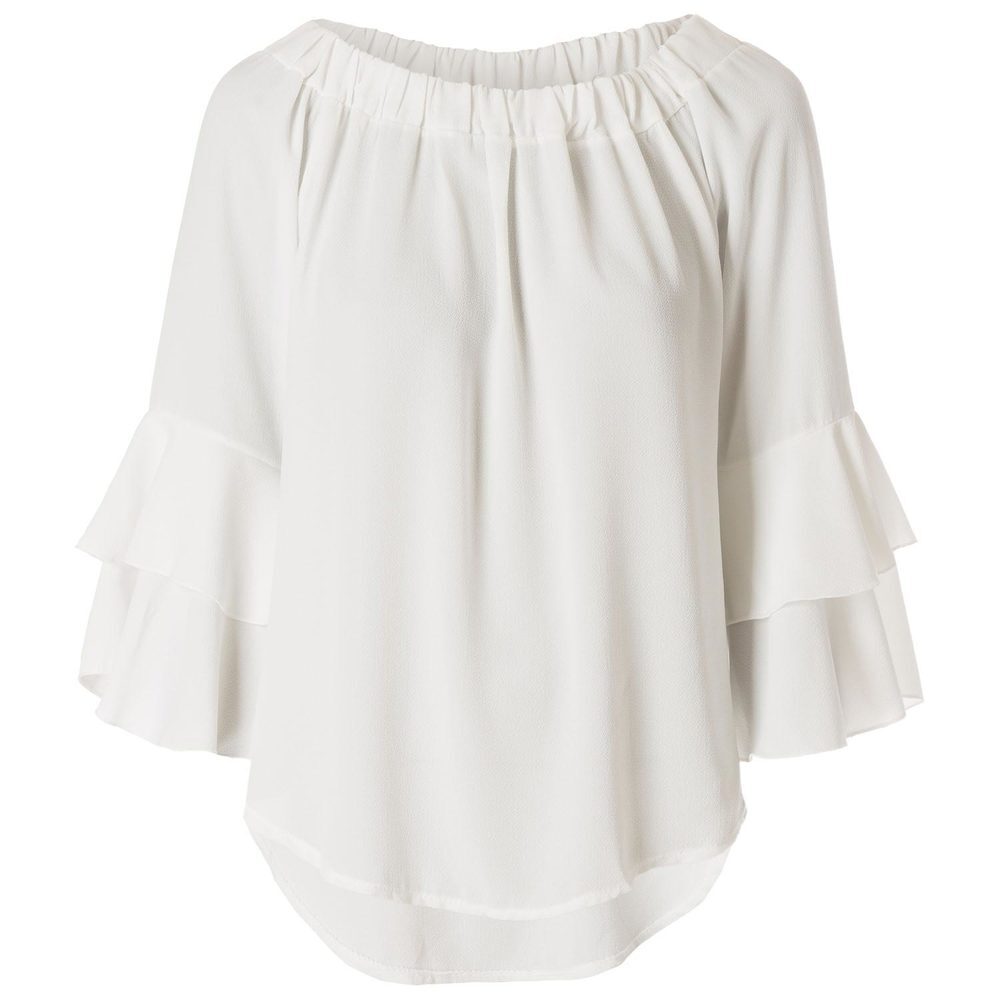 Off-Shoulder-Bluse mit Volant-Ärmeln