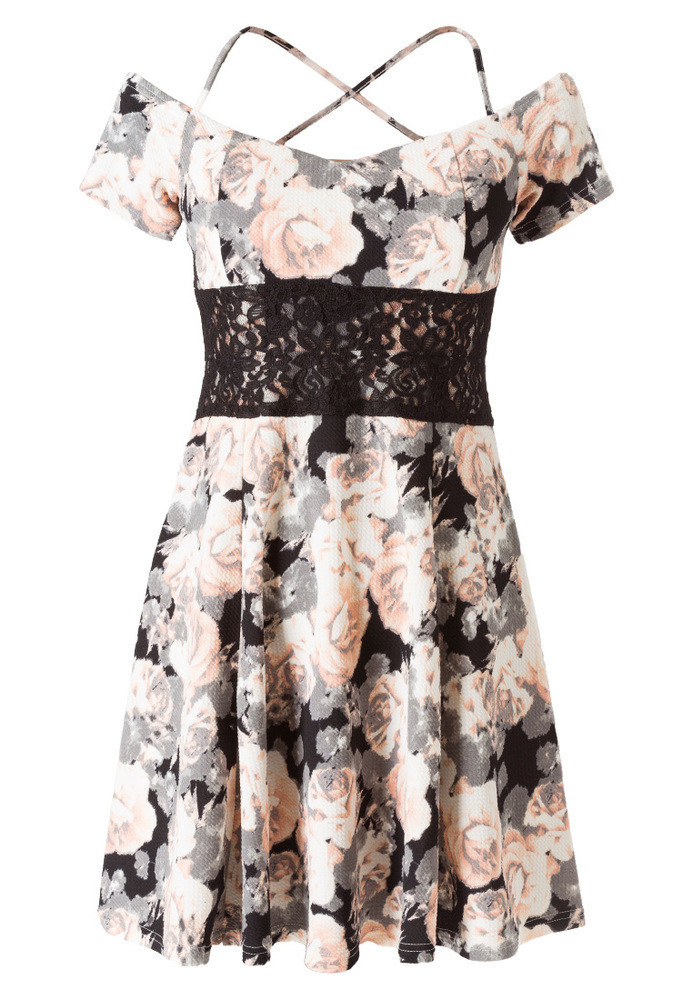 Kleid mit Blumen-Muster