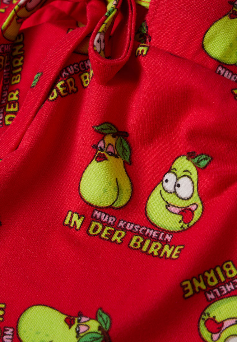Pyjama-Shorts mit Birnen-Motiv