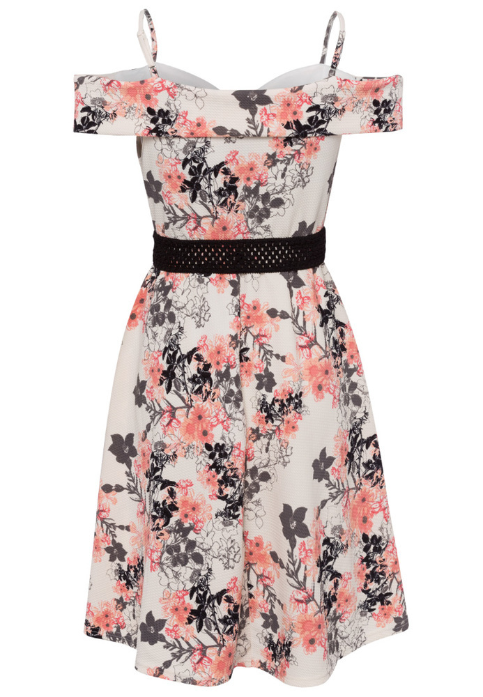 Off-Shoulder-Kleid mit All-Over Blumen-Muster