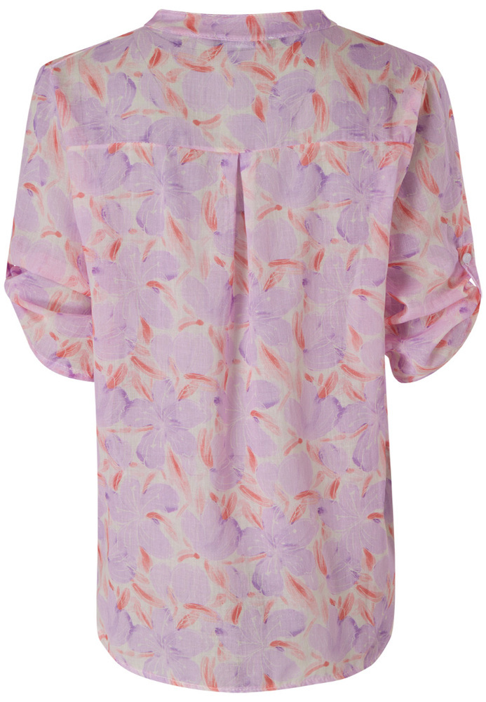 Longbluse mit All-Over Blumen-Muster