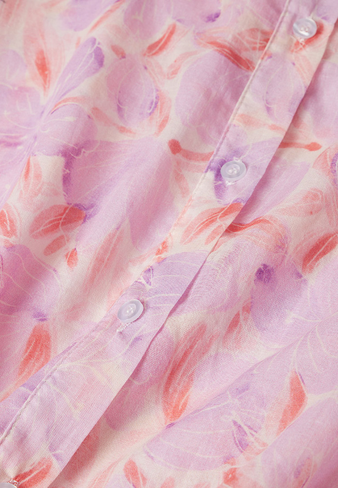 Longbluse mit All-Over Blumen-Muster