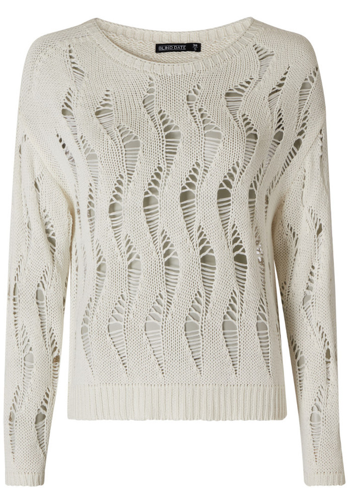 Strickpullover mit Lochmuster