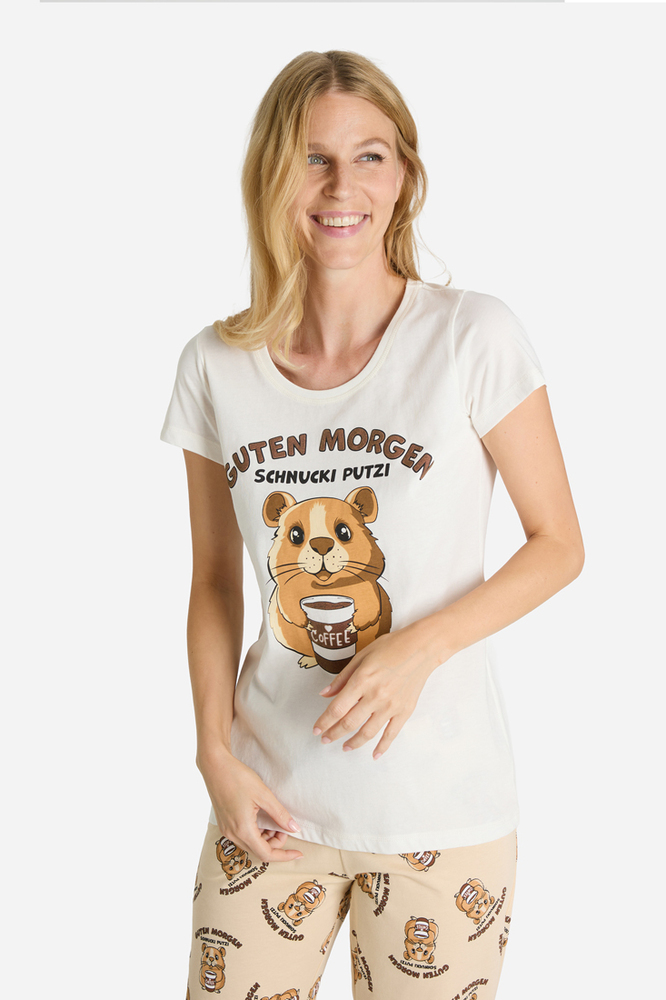 Pyjama-Shirt mit Hamster-Motiv