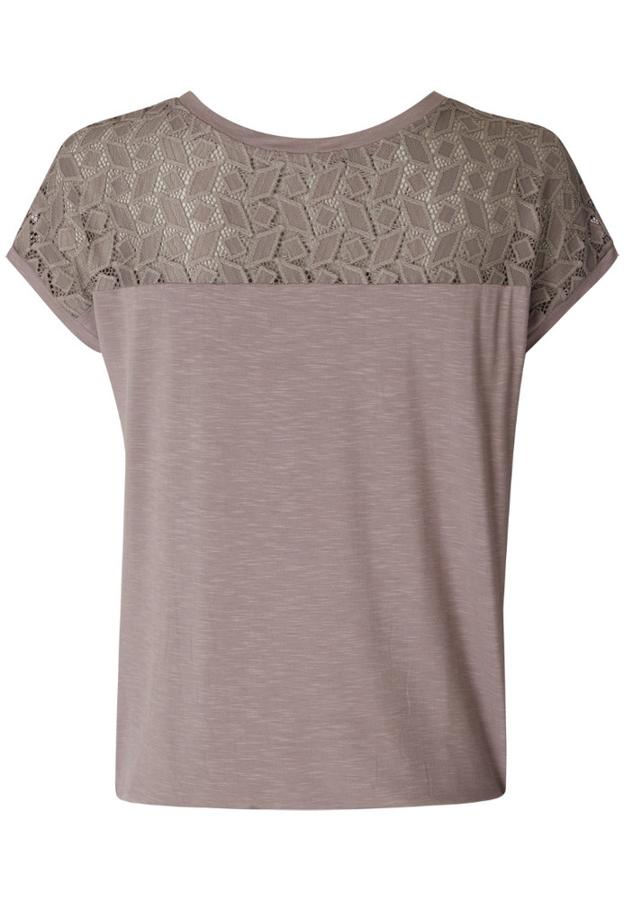 Shirt mit Spitzenpasse