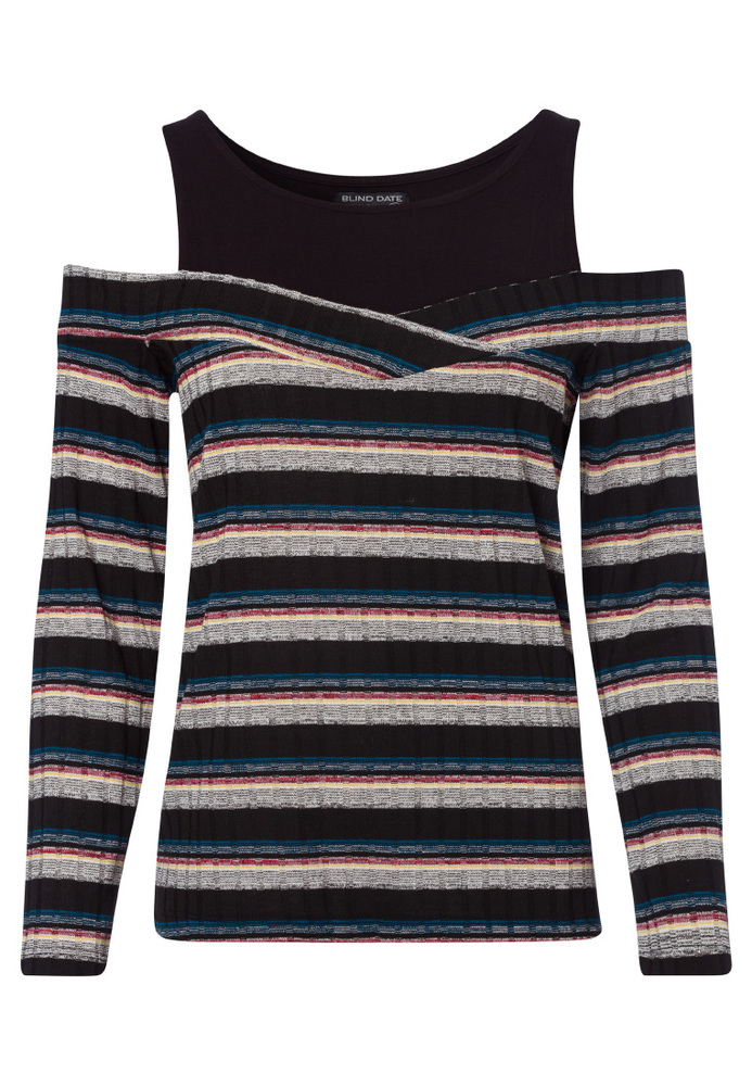 Cold-Shoulder-Shirt im Lagen-Look