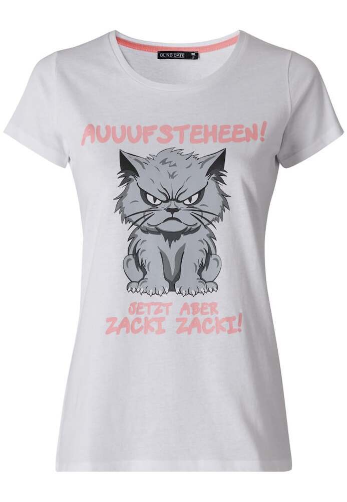 Pyjama-Shirt mit Katzen-Motiv