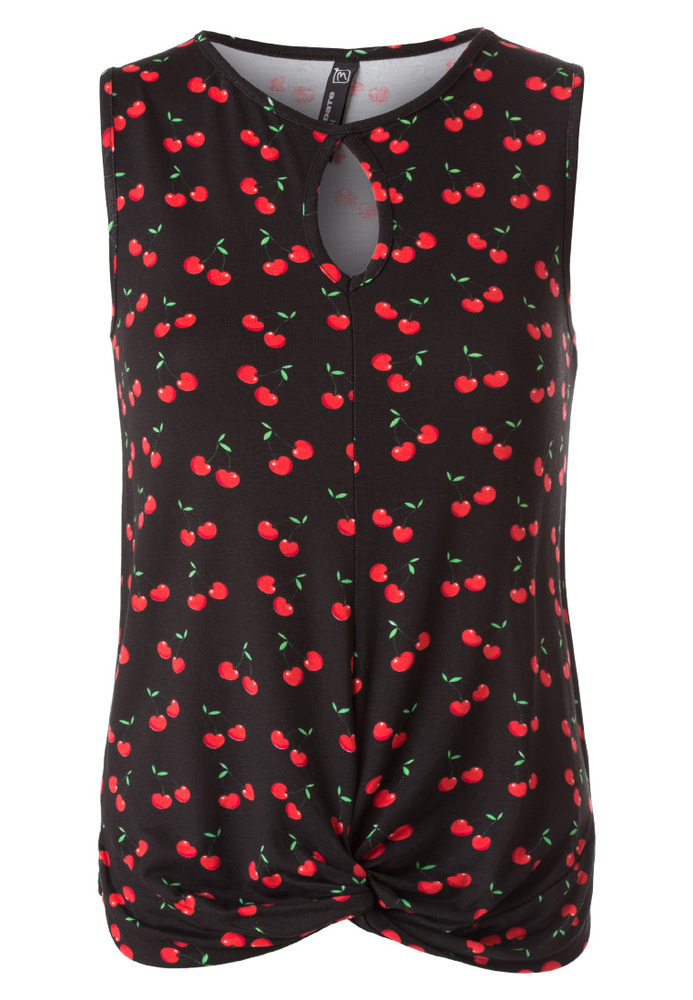 Top mit All-Over Kirsch-Muster