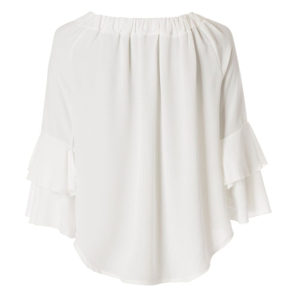 Off-Shoulder-Bluse mit Volant-Ärmeln