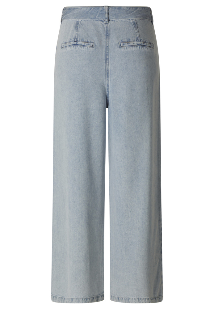 Bundfalten-Hose in Denim-Look