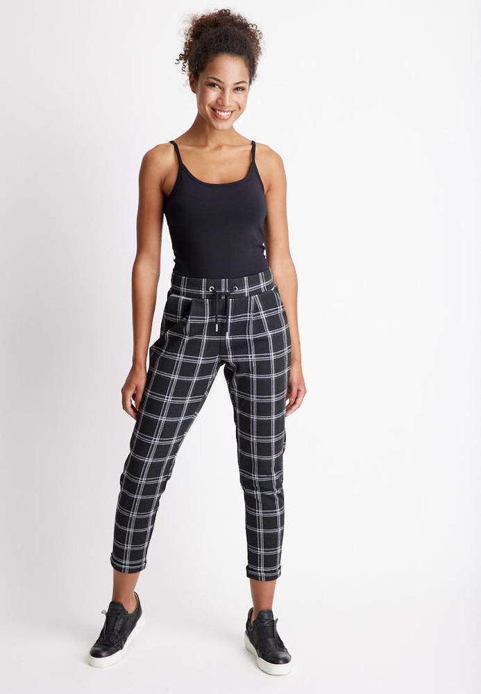 Stoffhose mit Karo-Muster