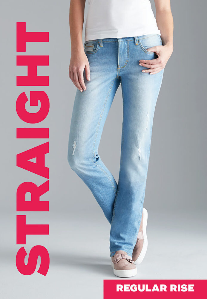 Basic Straight Regular Rise Jeans