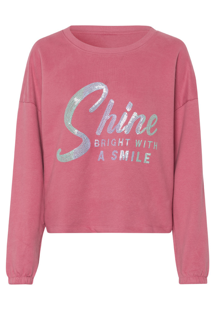 Sweatshirt mit Pailletten-Schriftzug