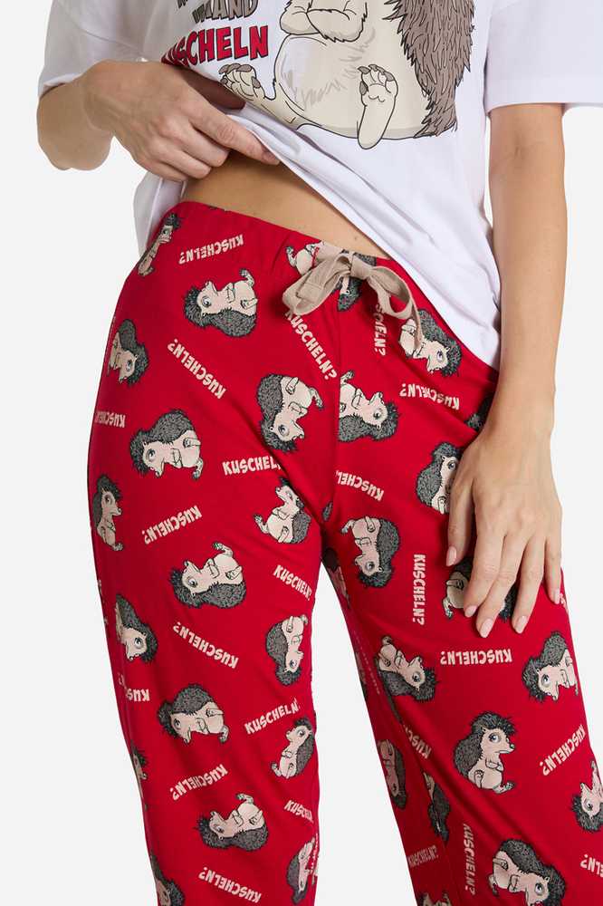 Pyjama-Hose mit Igel-Motiv