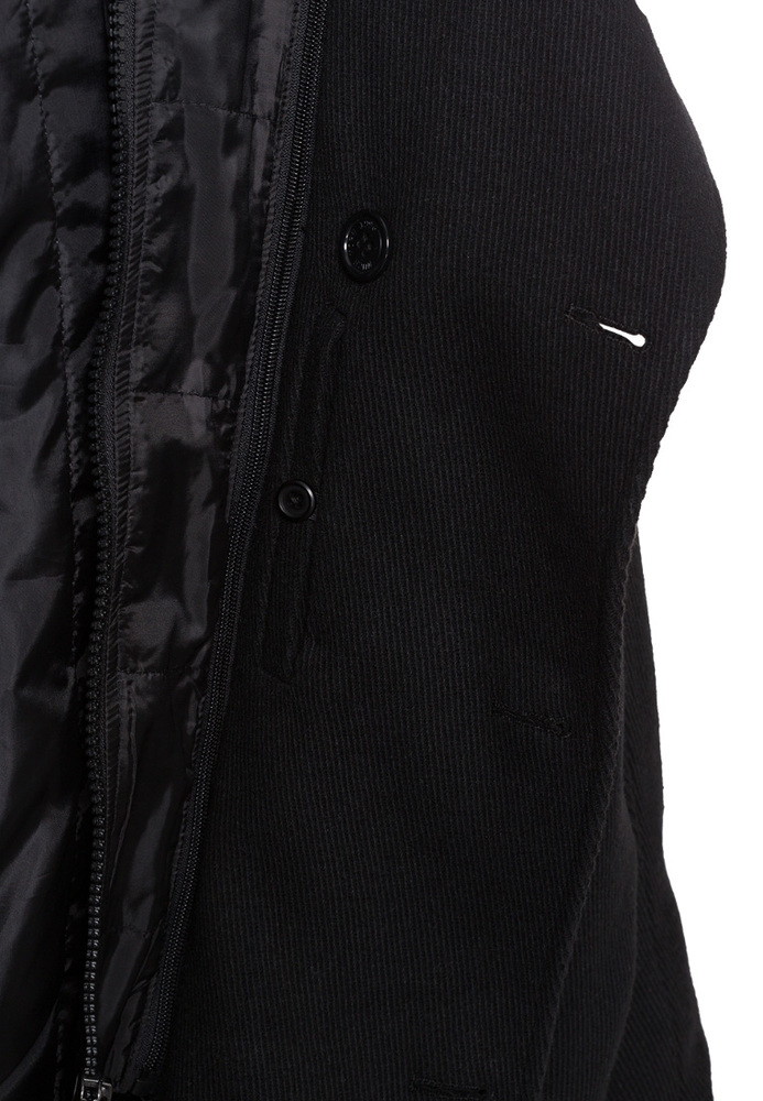 Longjacke aus Wolle mit Kapuze