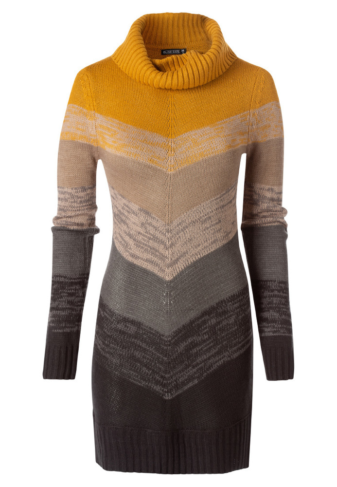 Strickkleid im Colour-Blocking-Look