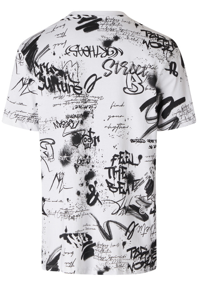 T-Shirt mit All-Over Graffiti-Print