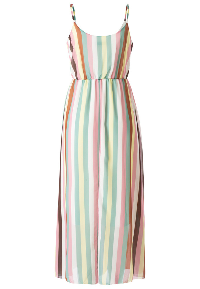 Maxikleid mit All-Over Streifen-Muster