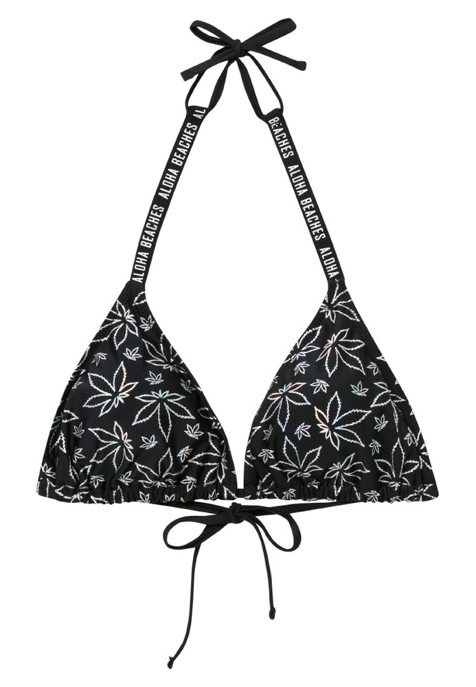 Bikini-Top mit Blätter-Print